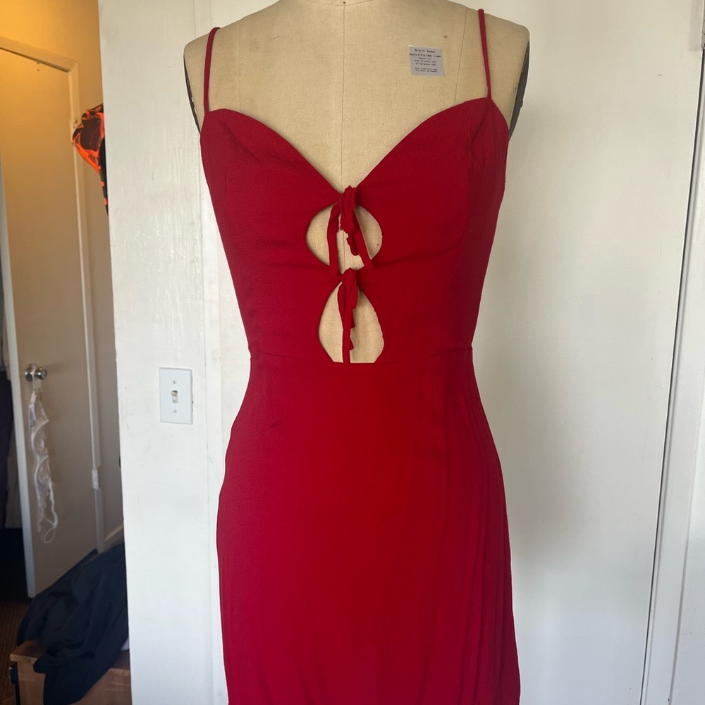 Chic Red Cutout Dress